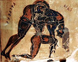 Ayaks Axillesin bədənini daşıyır