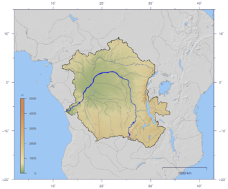 Konqo çayının hövzəsi. Konqo çökəkliyi onun mərkəzi hissəsində yerləşir.