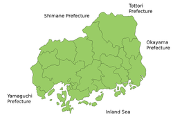 Hiroşima prefekturasının xəritəsi