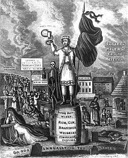 "King Alcohol and his Prime Minister" c. 1820