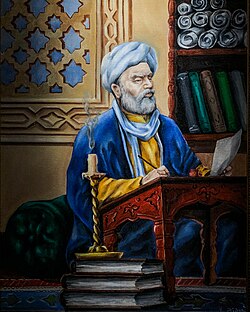 Hinduşah Naxçıvaninin bədii portreti. Rəssam: Əjdər Qafarov. Azərbaycan Tarix Muzeyində saxlanılır