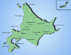 Hokkaydo prefekturasının xəritəsi