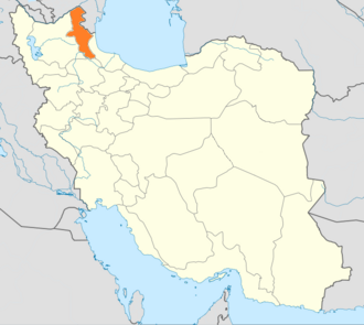 Ərdəbil ostanı xəritədə