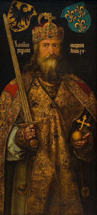 Albrext Dürer tərəfindən çəkilmiş Böyük Karlın bədii portreti, 1511-1513, Alman Milli Muzeyi, Nürnberq