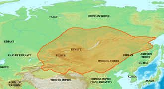 Uyğur xaqanlığının ərazisi, təxm. 820-ci il