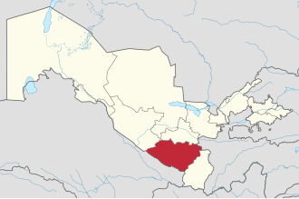 Qaşqadərya vilayəti xəritədə